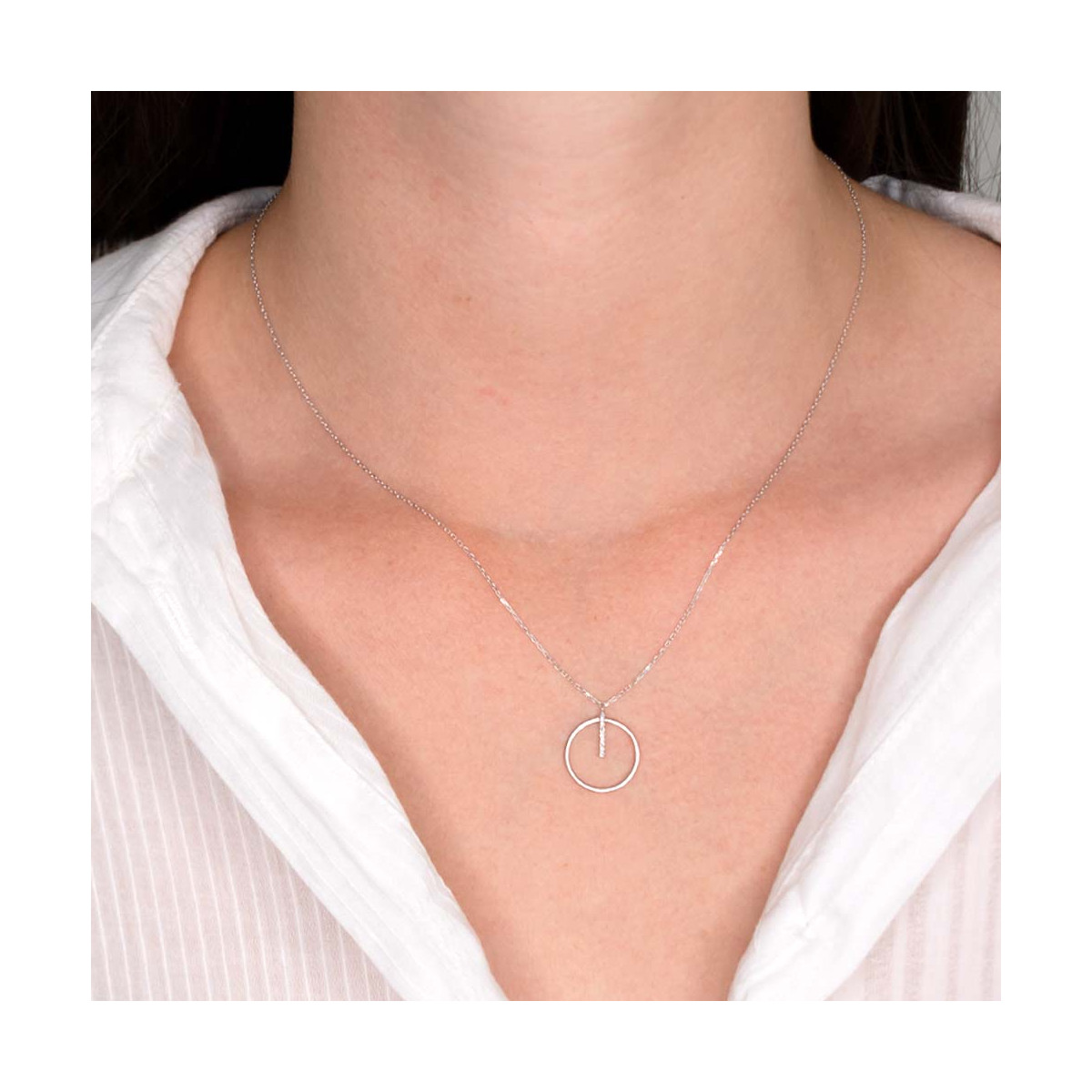 Collier Cercle prodigieux Or et Diamants Collier "Aimable" Or blanc et Diamant