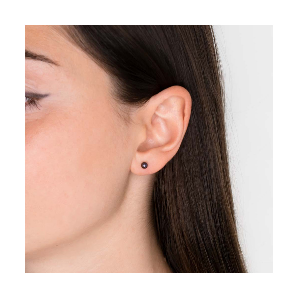 Boucles d'oreilles or blanc et perles de culture Noires "My Pearl" Boucles d'oreilles "Opalescent" Or blanc
