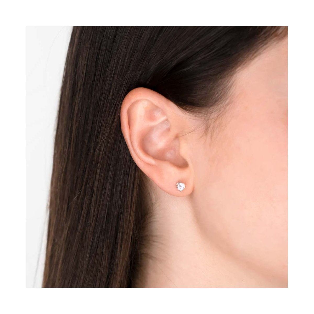 Boucles d'oreilles or blanc et oxydes de zirconium "Simply You" Boucles d'oreilles or blanc et oxydes de zirconium "Simply You"
