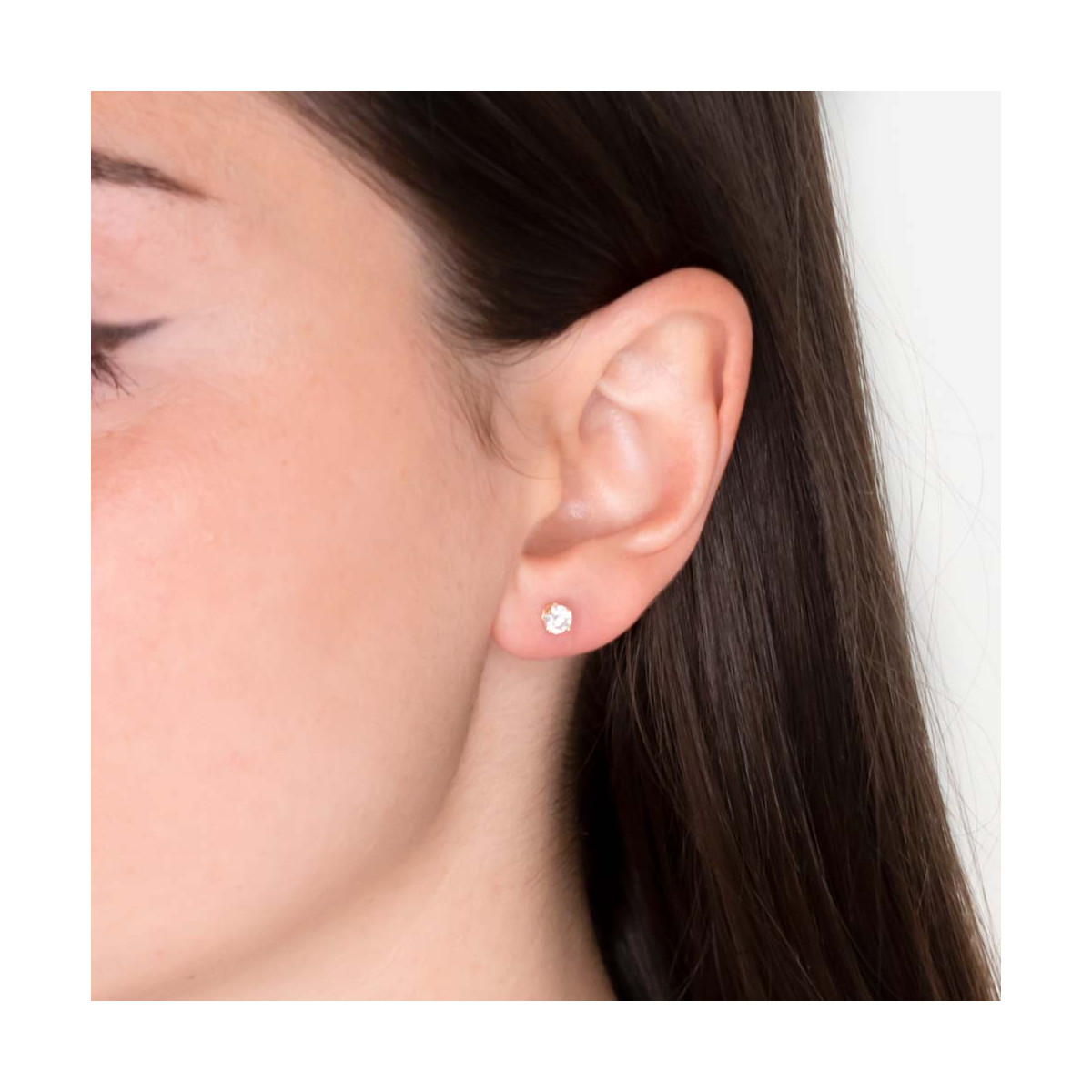 Boucles d'oreilles or jaune et oxydes de zirconium "Simply You" Boucles d'oreilles "Écrin" Or jaune