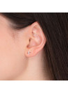 Boucles d'oreilles or blanc et oxydes de zirconium "Croisillons"