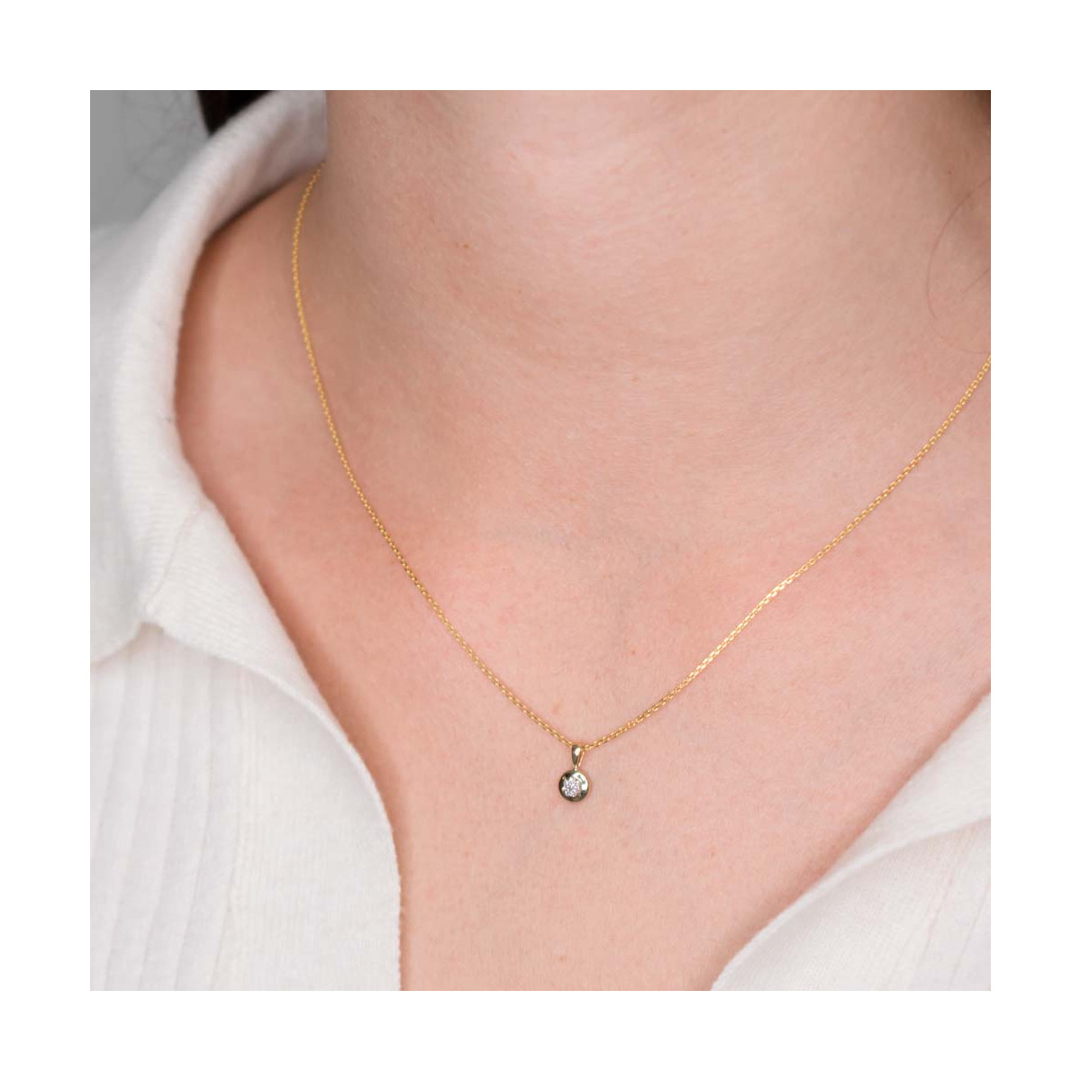 Pendentif "Gisèle" Or jaune et Diamant