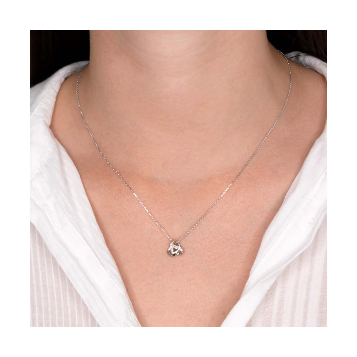 Pendentif Or Blanc et Diamant Pendentif "Mon Bouillonnant" Or blanc et Diamant
