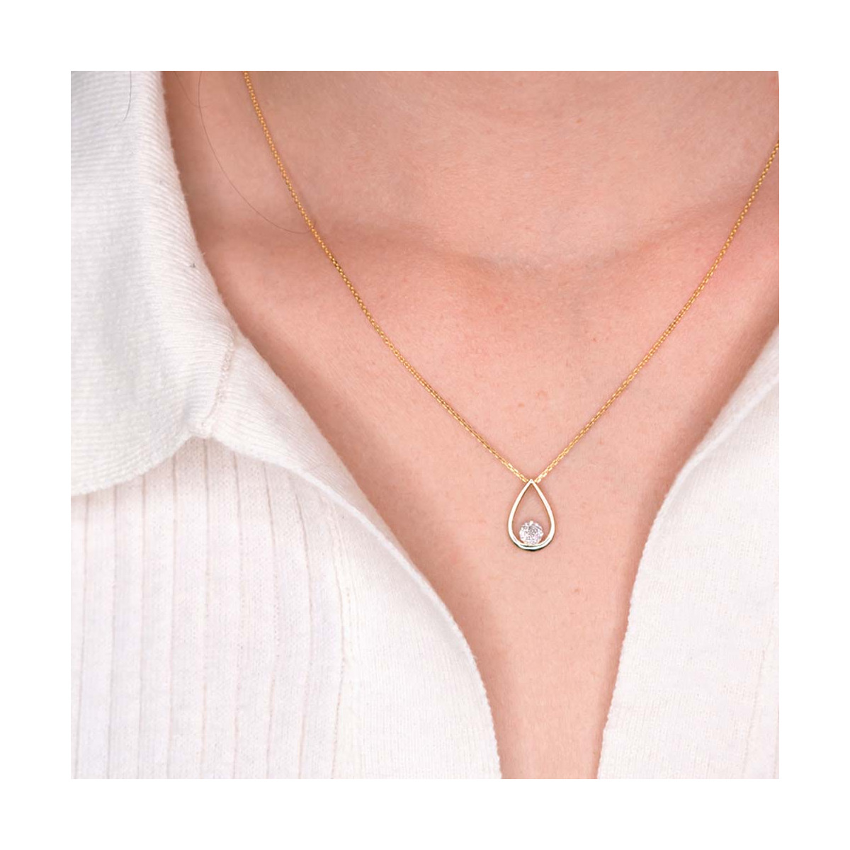 Pendentif "Ilinca" Or jaune et Diamant