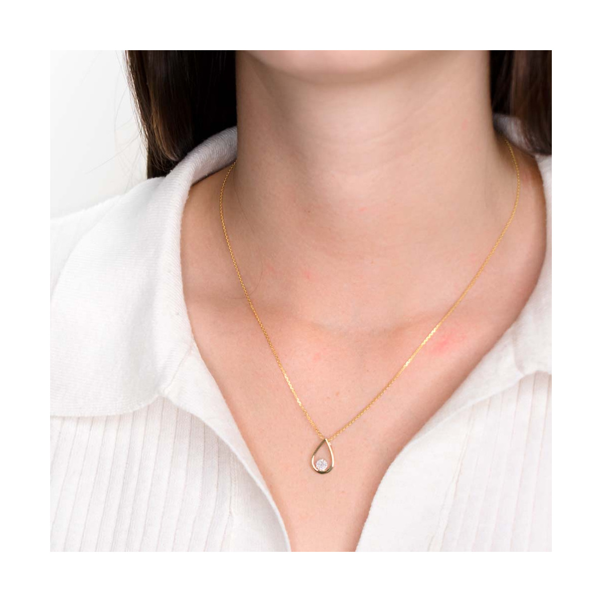 Pendentif "Ilinca" Or jaune et Diamant