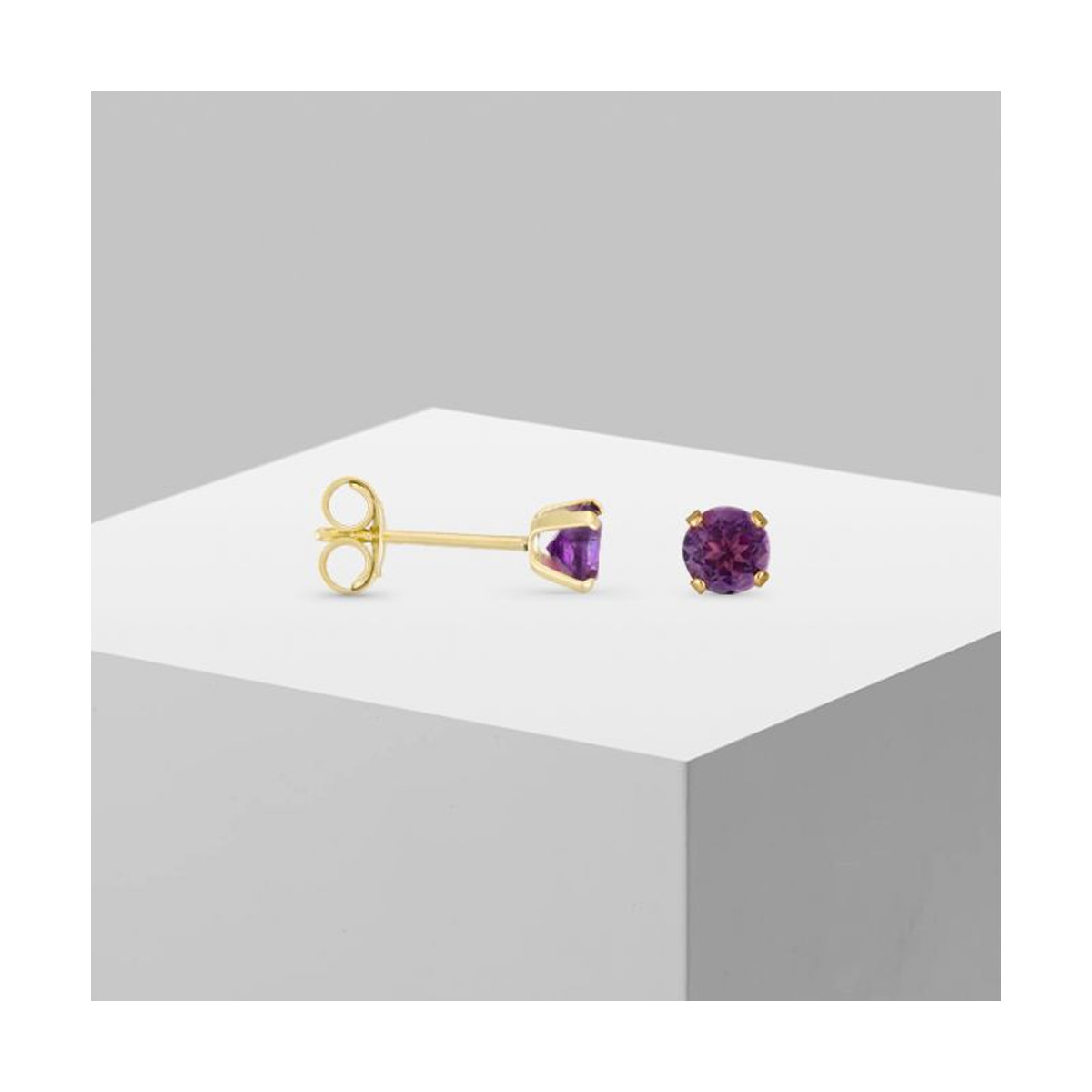 Boucles d'oreilles Or Jaune et Améthyste Boucles d'oreilles Or Jaune et Améthyste