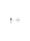 Boucles d'oreilles Or Blanc Diamant et Topaze