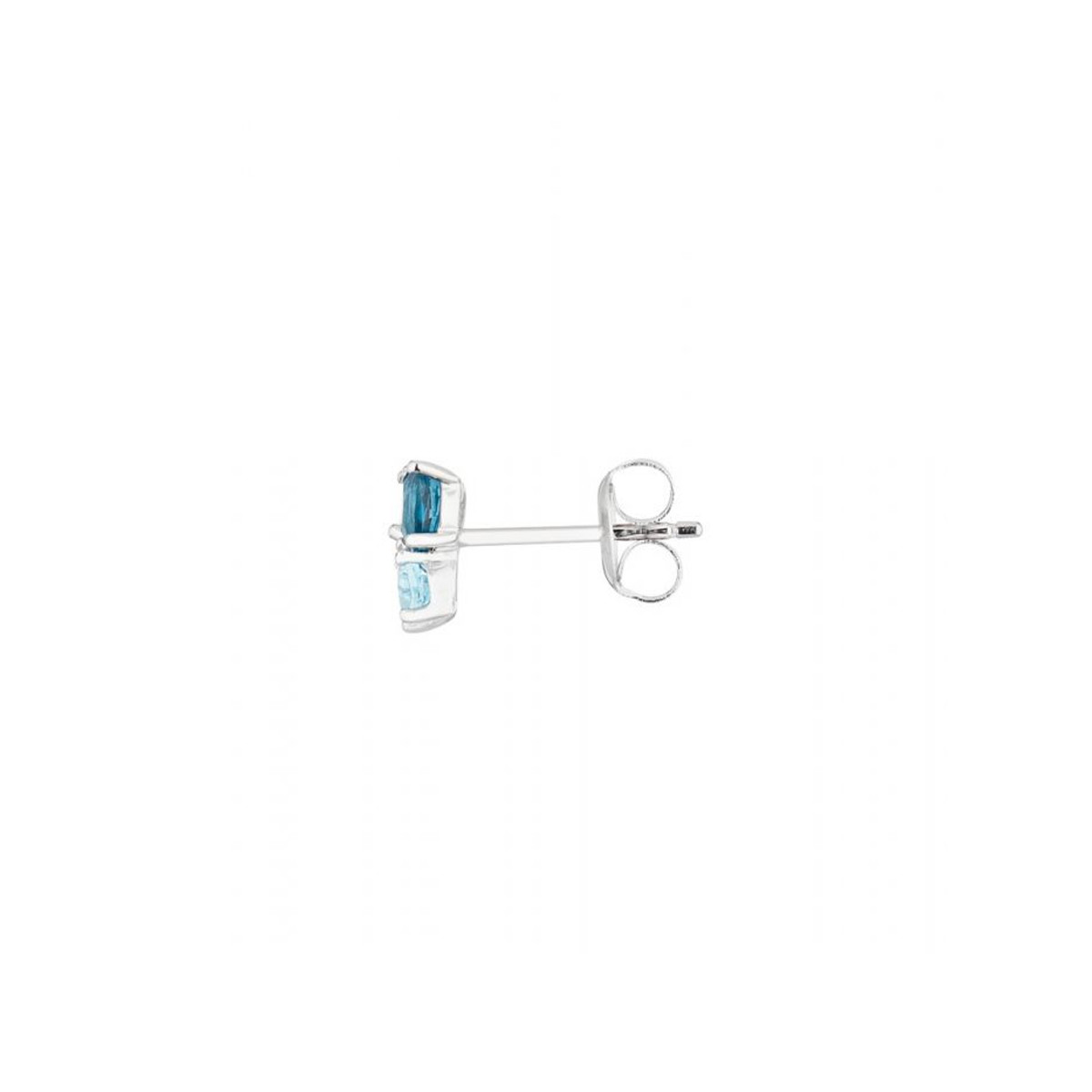 Boucles d'oreilles Or Blanc Diamant et Topaze Boucles d'oreilles "Liliane" Or blanc et Topaze