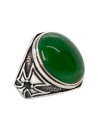 Bague Homme agate verte Argent Milo