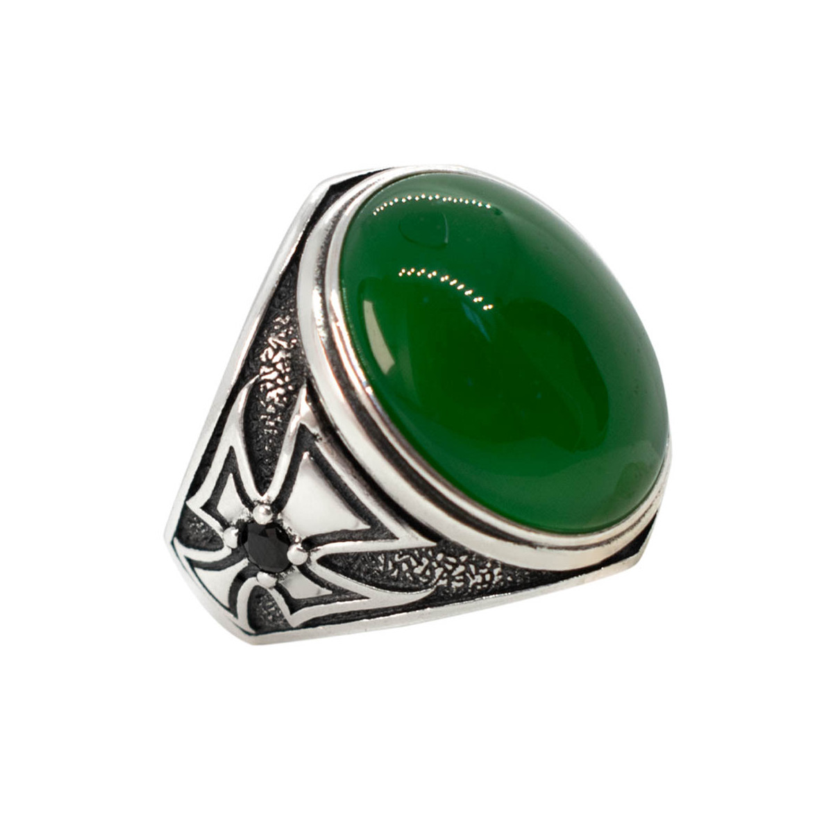 Bague Homme agate verte Argent Milo Bague Homme Khalis Argent 925/1000"Pyros" Taille 66