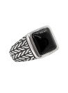 Bague Homme Argent "Joshua" agete noire carrée