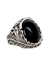 Bague Homme Argent "Charles" pierre noire