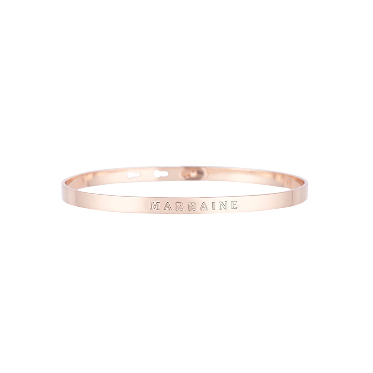 "MARRAINE" bracelet jonc rosé à message