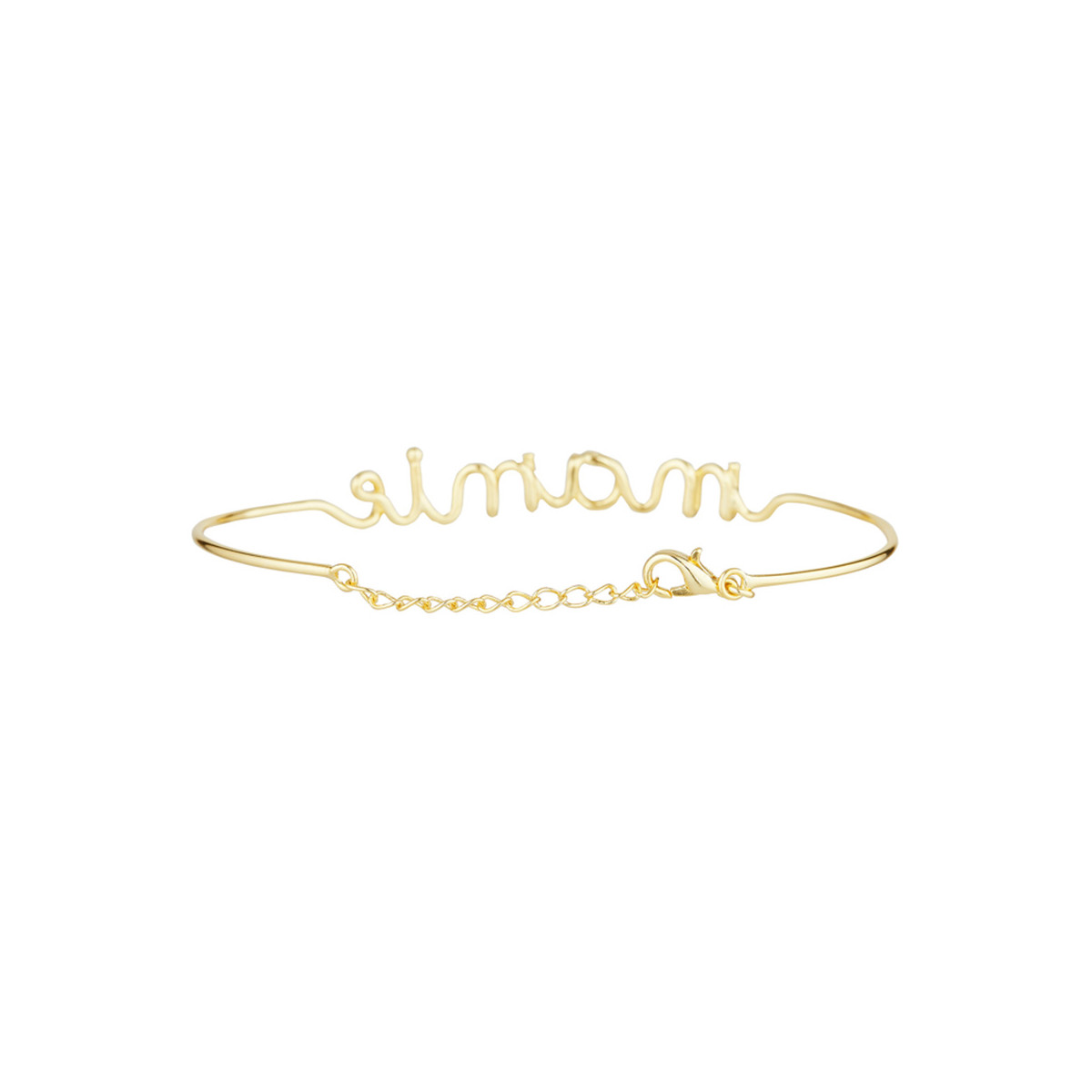 "MAMIE" bracelet jonc en fil lettering doré à message Bracelet à message "Mamie" Laiton doré