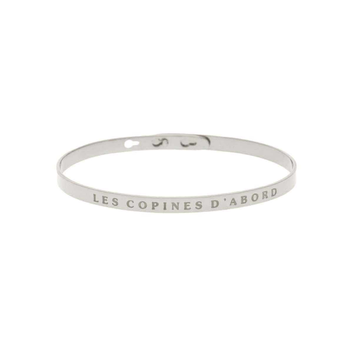 "LES COPINES D'ABORD" Jonc argenté bracelet à message Bracelet à message "Les Copines d'abord" Laiton argenté