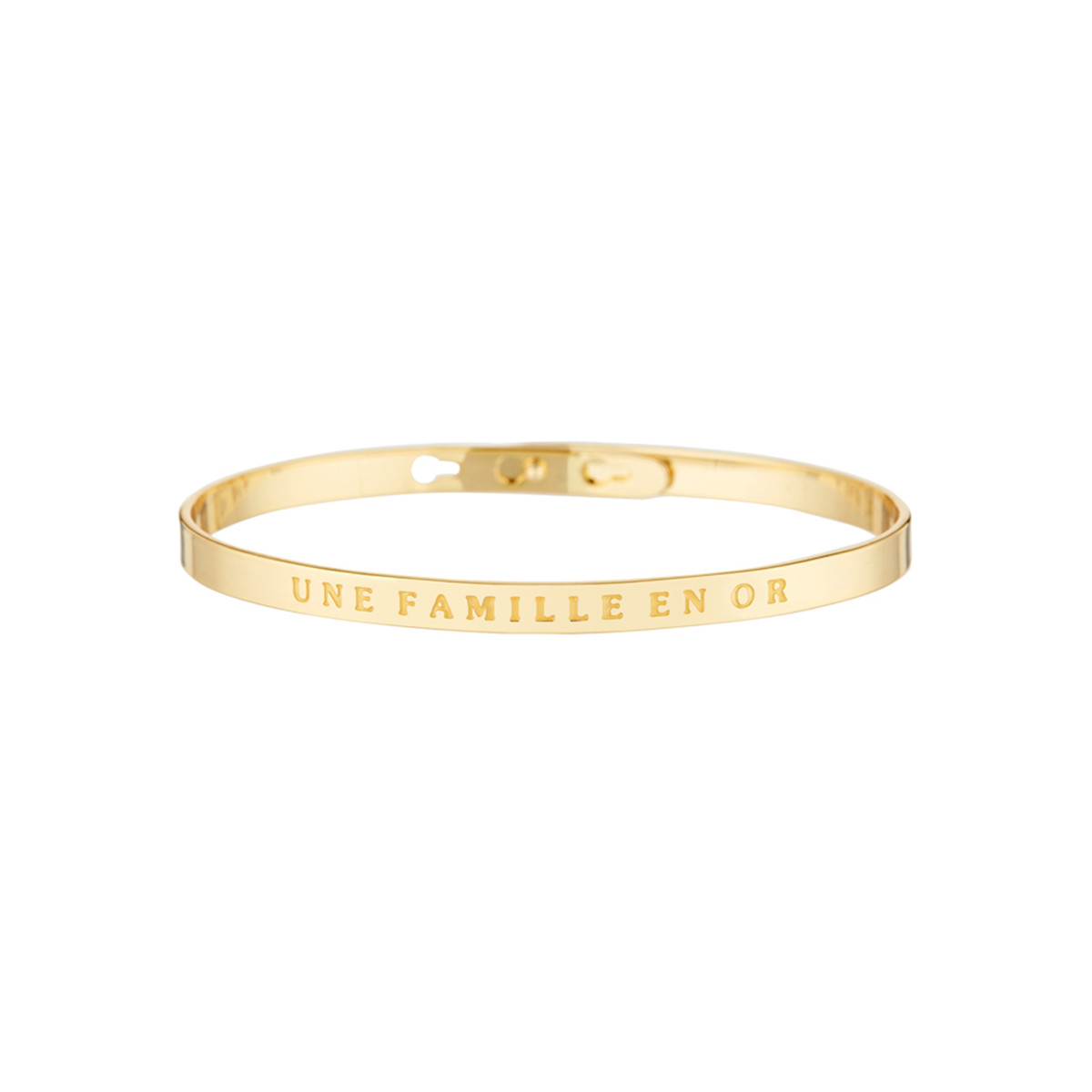 Bracelet à message "Une Famille en Or" Laiton doré