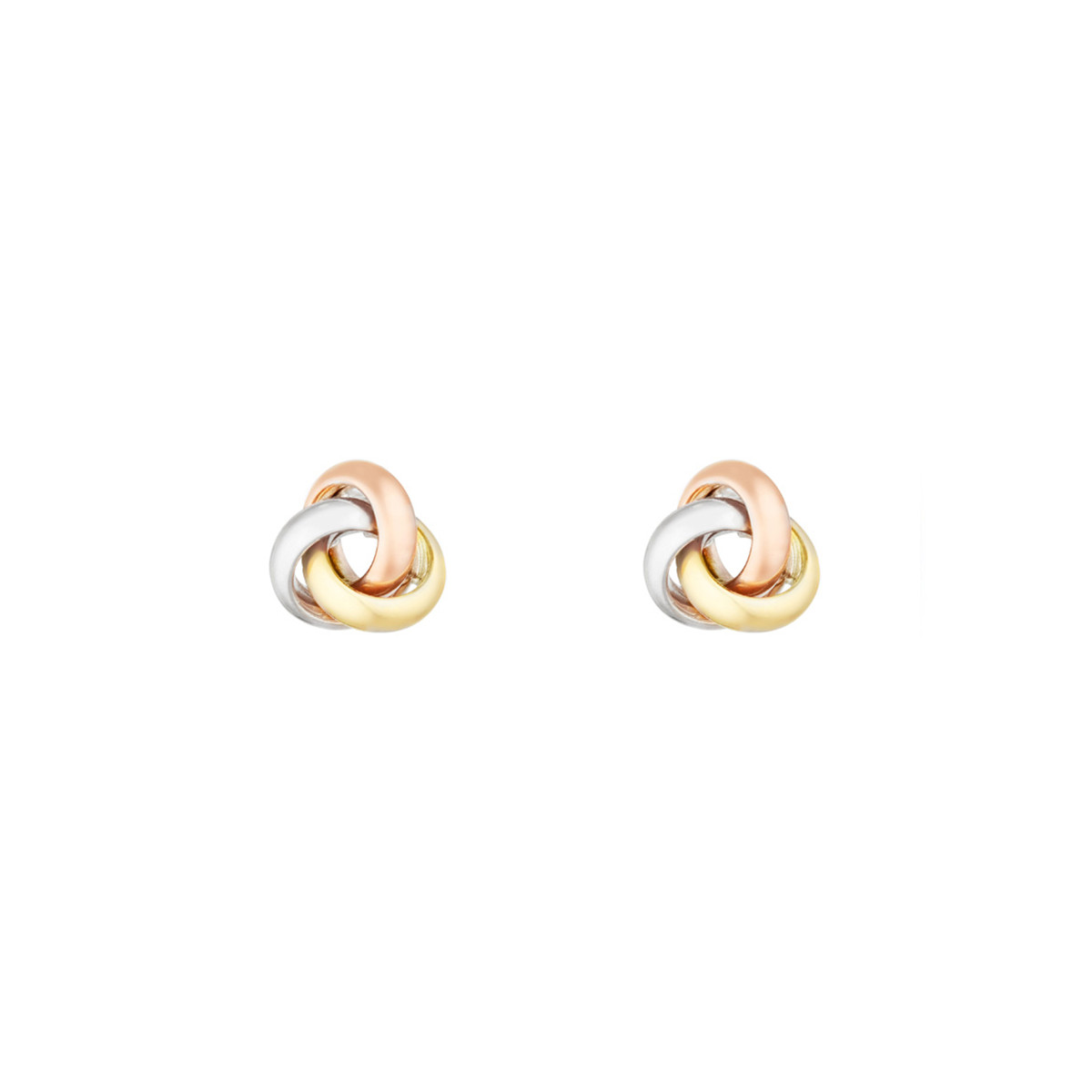 Boucles d'oreilles or tricolore "Noeud tricolore" Boucles d'oreilles "Anagramme" Or tricolore