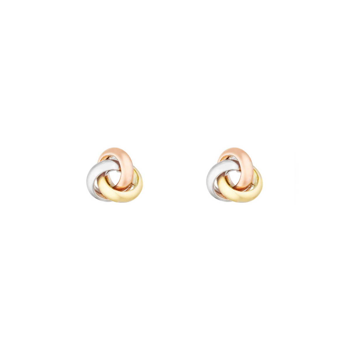 Boucles d'oreilles or tricolore "Noeud tricolore"