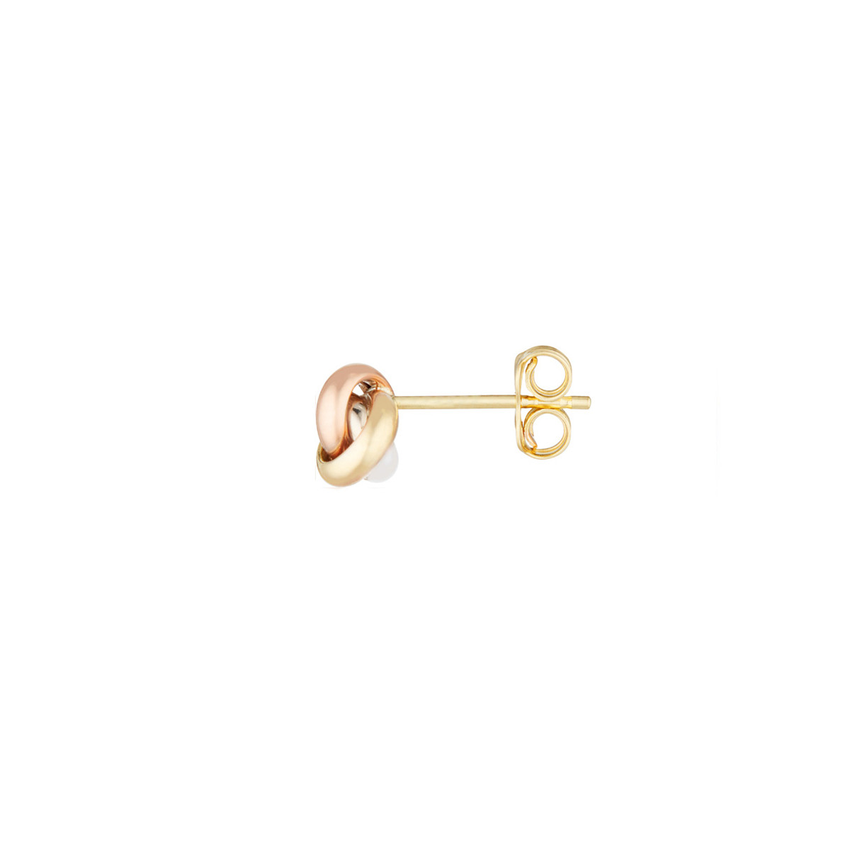 Boucles d'oreilles or tricolore "Noeud tricolore" Boucles d'oreilles "Anagramme" Or tricolore