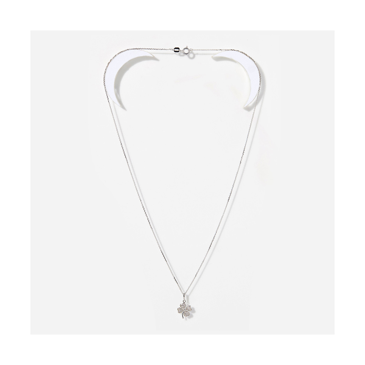 Pendentif "Chanceux" Or blanc
