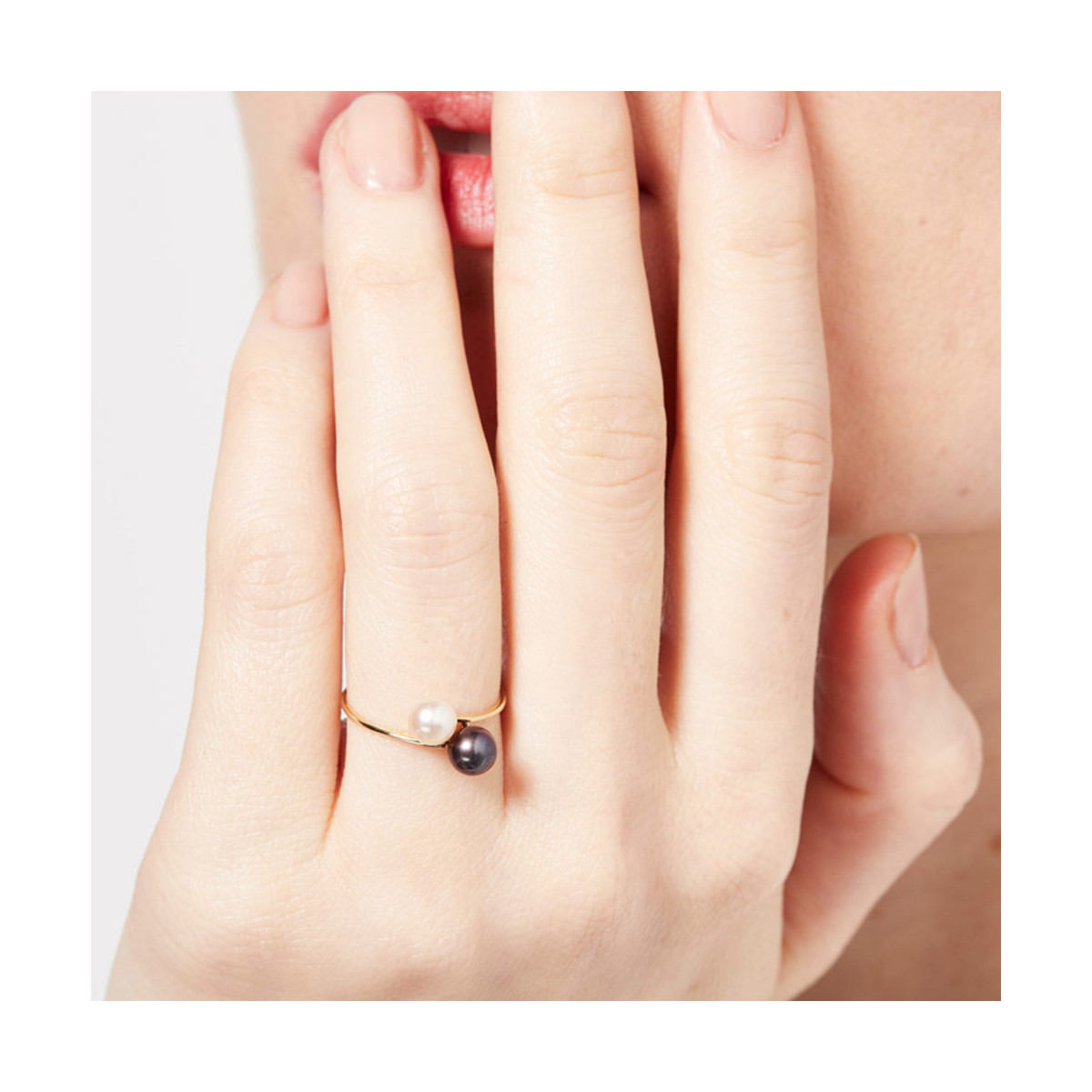 Bague "Duo perlé" Or jaune Bague "Alizé" Or jaune