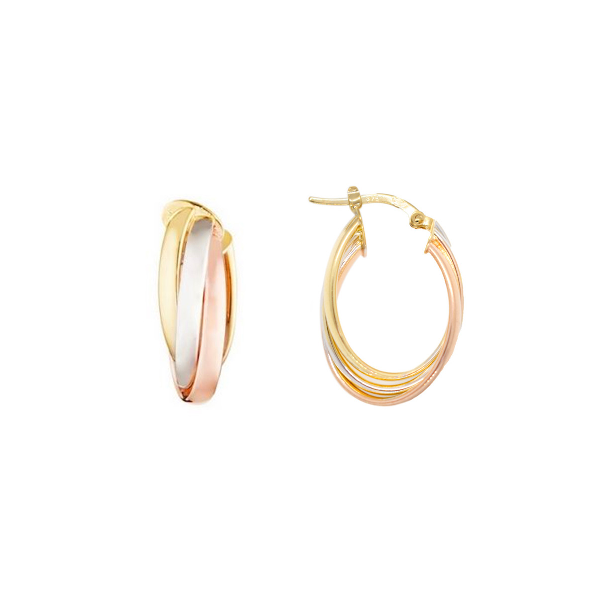 Boucles d'oreilles "Réminiscence" Or tricolore