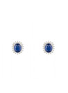 Boucles d'oreilles Or Blanc Diamant et Saphir