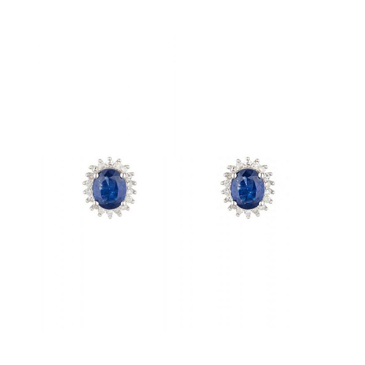 Boucles d'oreilles Or Blanc Diamant et Saphir Boucles d'oreilles "Eléanor" Or blanc et Saphir