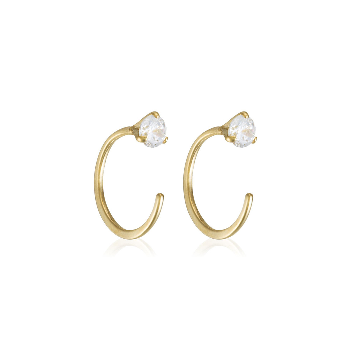 Boucles d'oreilles Or Jaune  et Zirconium