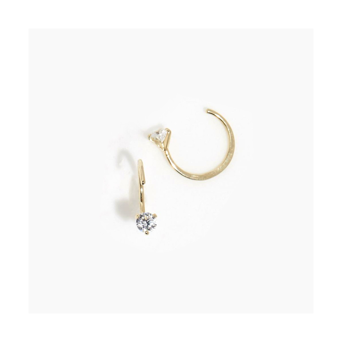 Boucles d'oreilles Or Jaune  et Zirconium