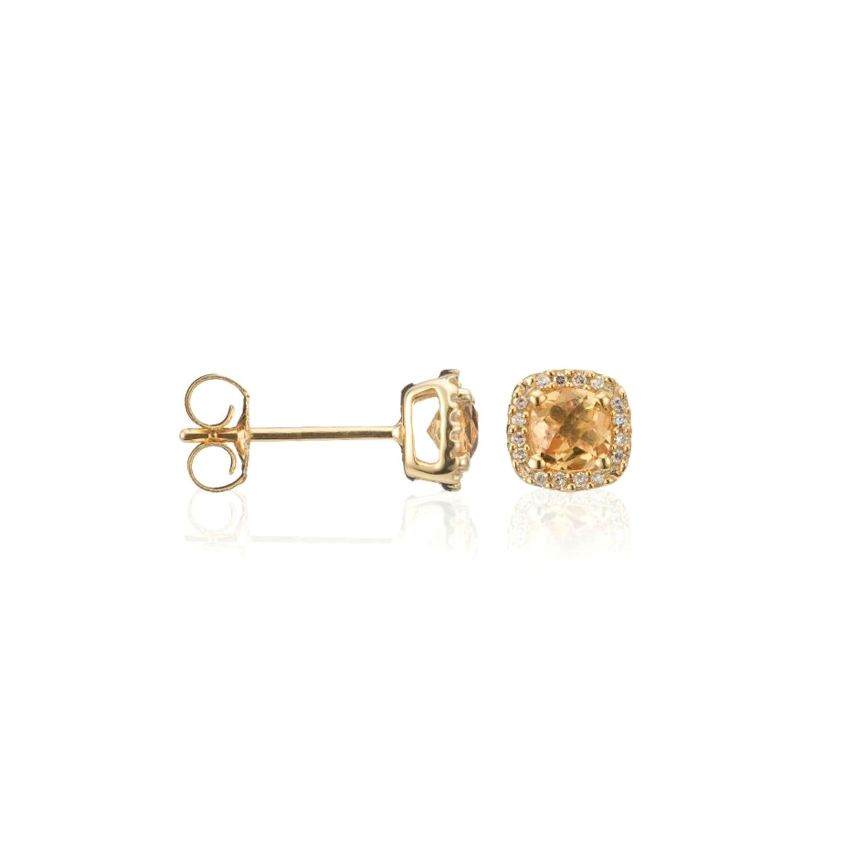 Boucles d'oreilles Or Jaune Diamant et Citrine Boucles d'oreilles "Frissonnante" Or jaune et Citrine
