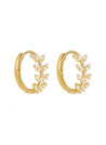 Boucles d'oreilles Or jaune 375/1000 et zirconium