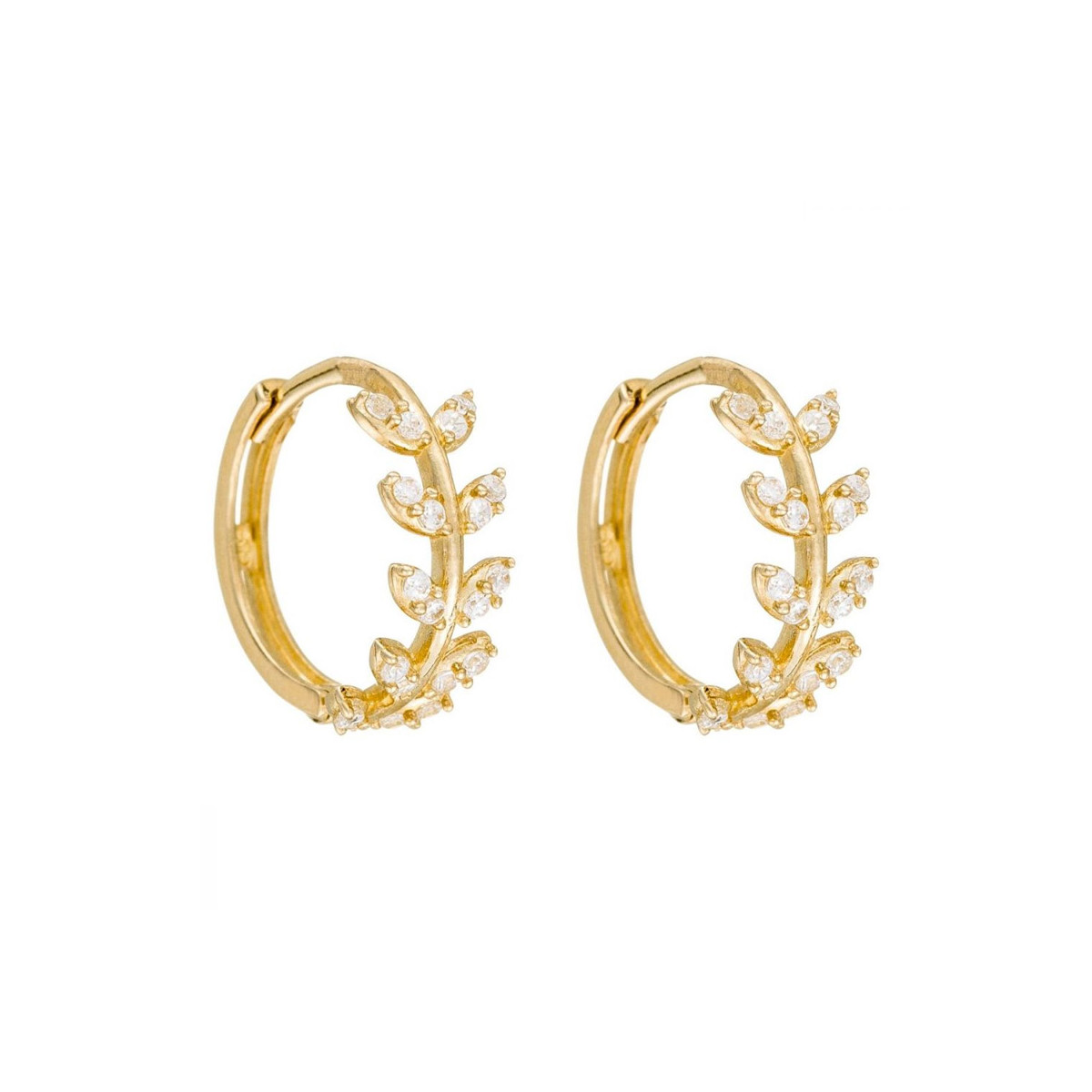 Boucles d'oreilles Or jaune 375/1000 et zirconium Boucles d'oreilles "Souhait" Or jaune