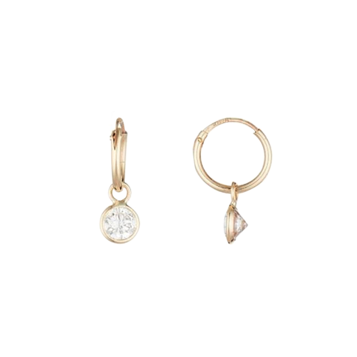 Boucles d'oreilles Or jaune 375/1000 et zirconium Boucles d'oreilles Or jaune et zirconium
