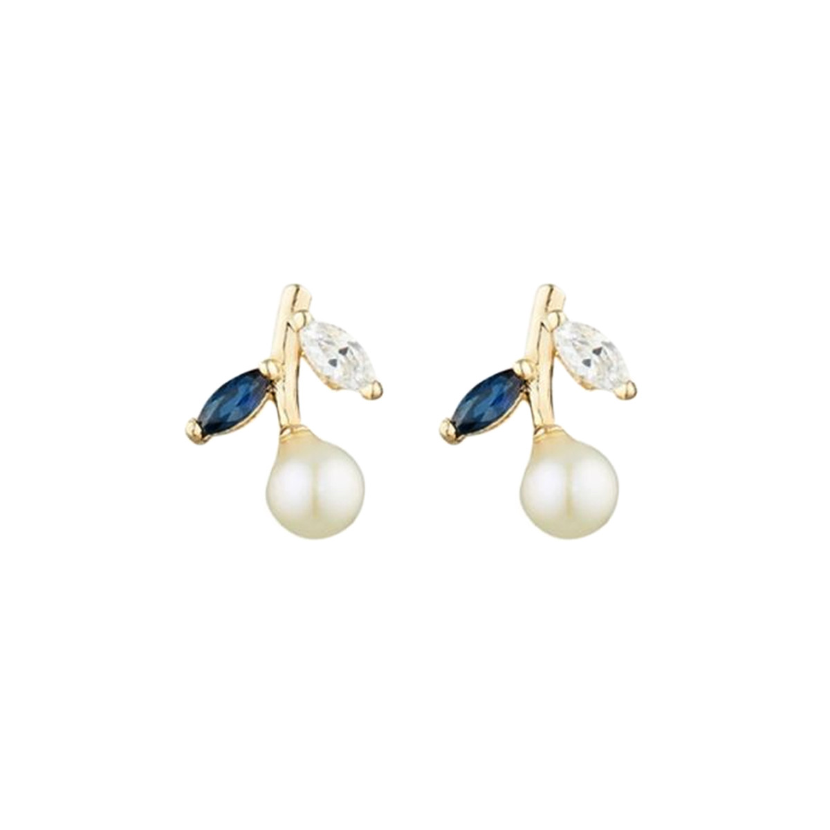 Boucles d'oreilles Or jaune 375/1000 et pierres Boucles d'oreilles "Murmures" Or jaune
