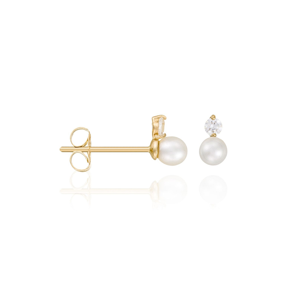 Boucles d'oreilles Or Jaune  et Perle