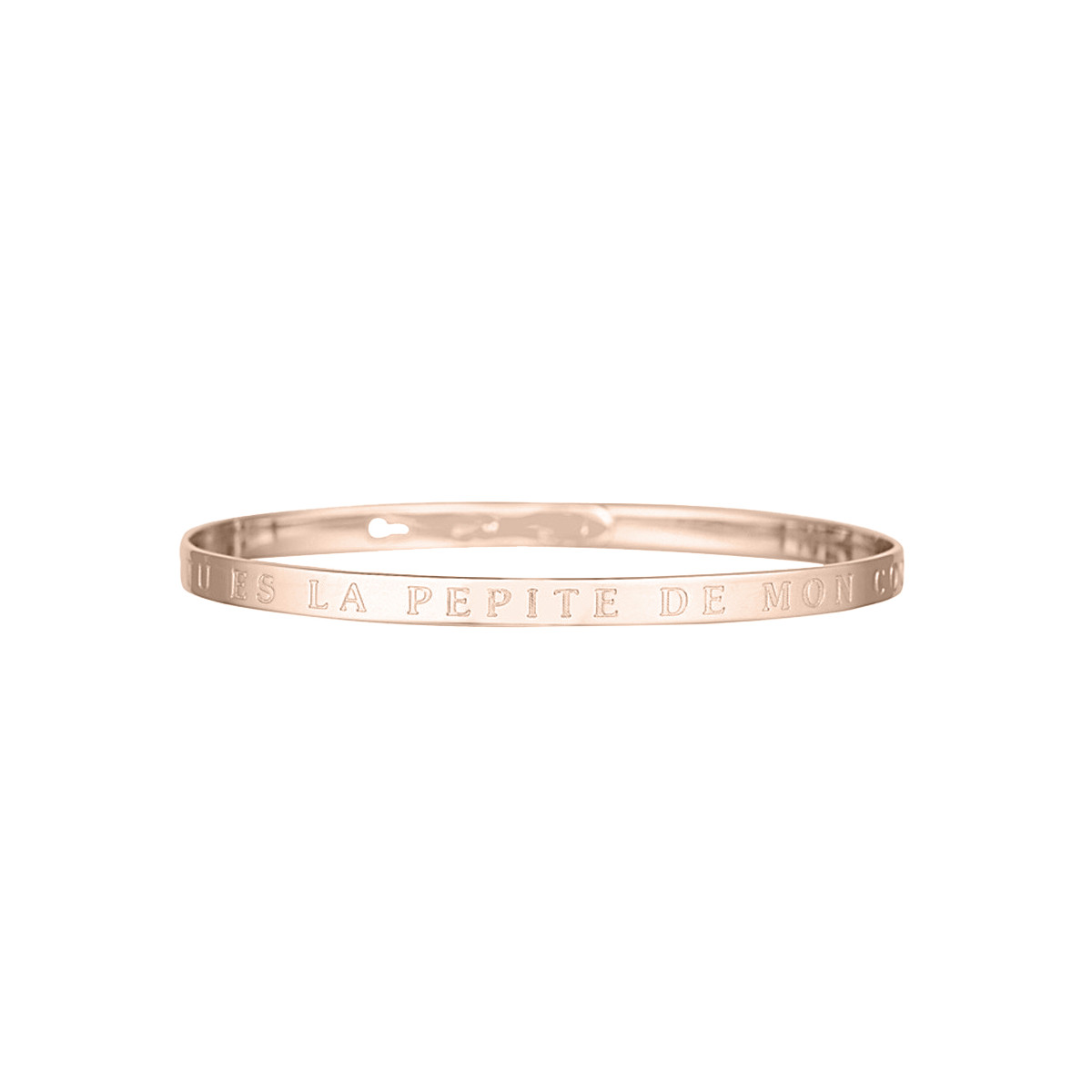 "TU ES LA PEPITE DE MON COOKIE" bracelet jonc rosé à message Bracelet à message "Tu esLa Pepite de Mon Cookie" Laiton rosé