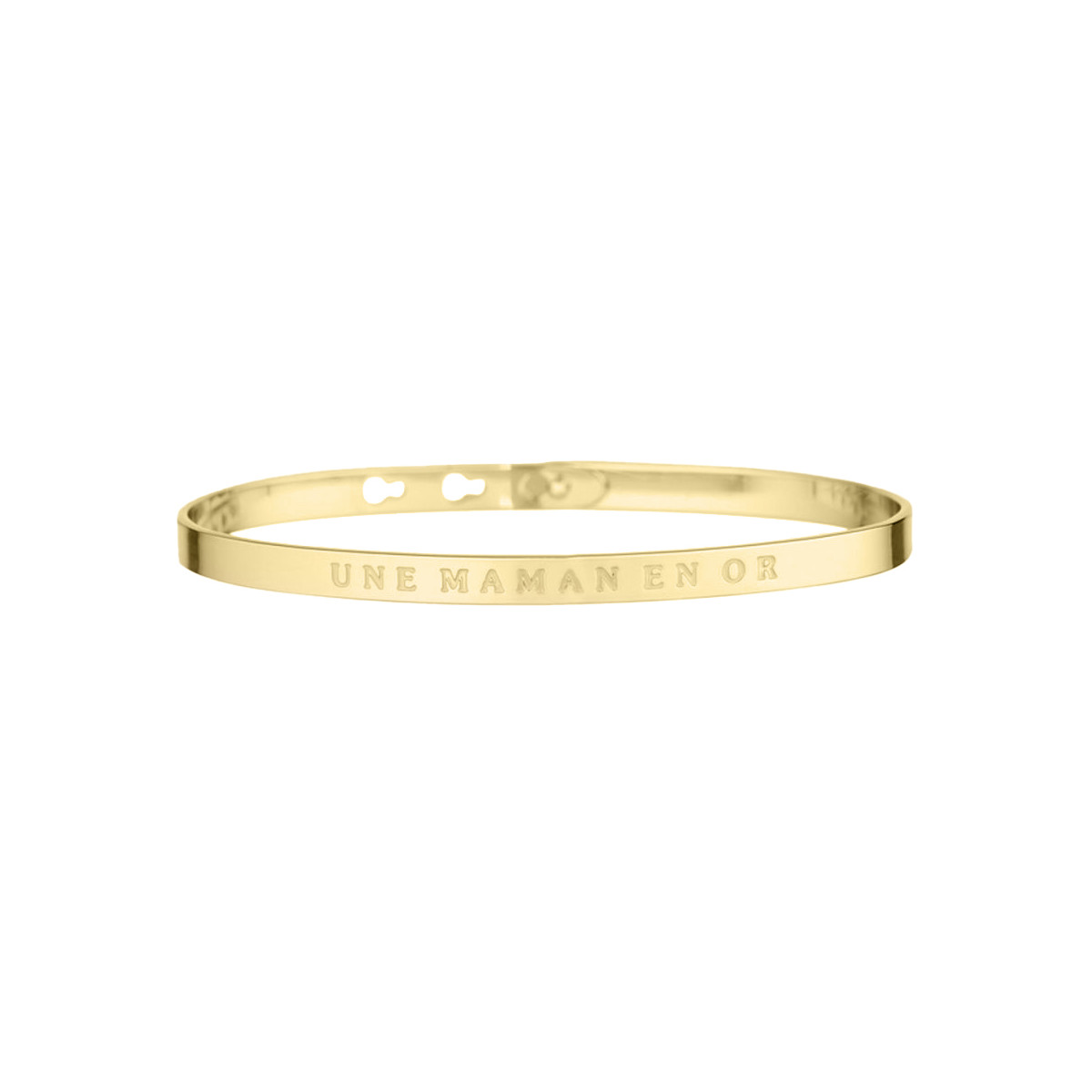 "UNE MAMAN EN OR" Jonc doré bracelet à message Bracelet à message "Une Maman en Or" Laiton doré
