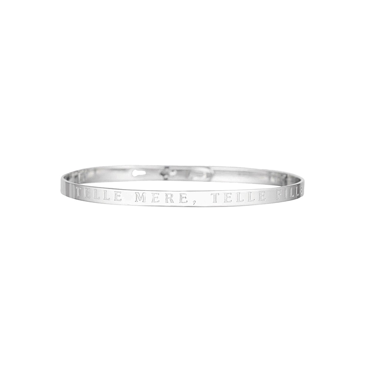 Bracelet à message "Telle Mere, Telle Fille" Laiton argenté
