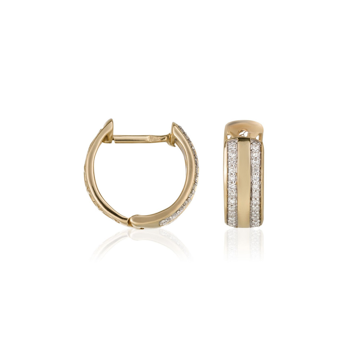Boucles d'oreilles "Lorette" Or jaune et Diamant