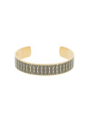 Bracelet ouvert "PALMA" émail Vert finition dorée