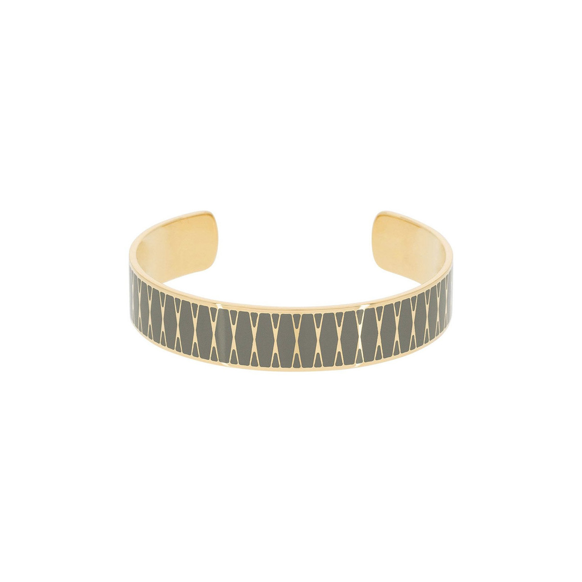 Bracelet Manchette POETIKA émail vert finition dorée