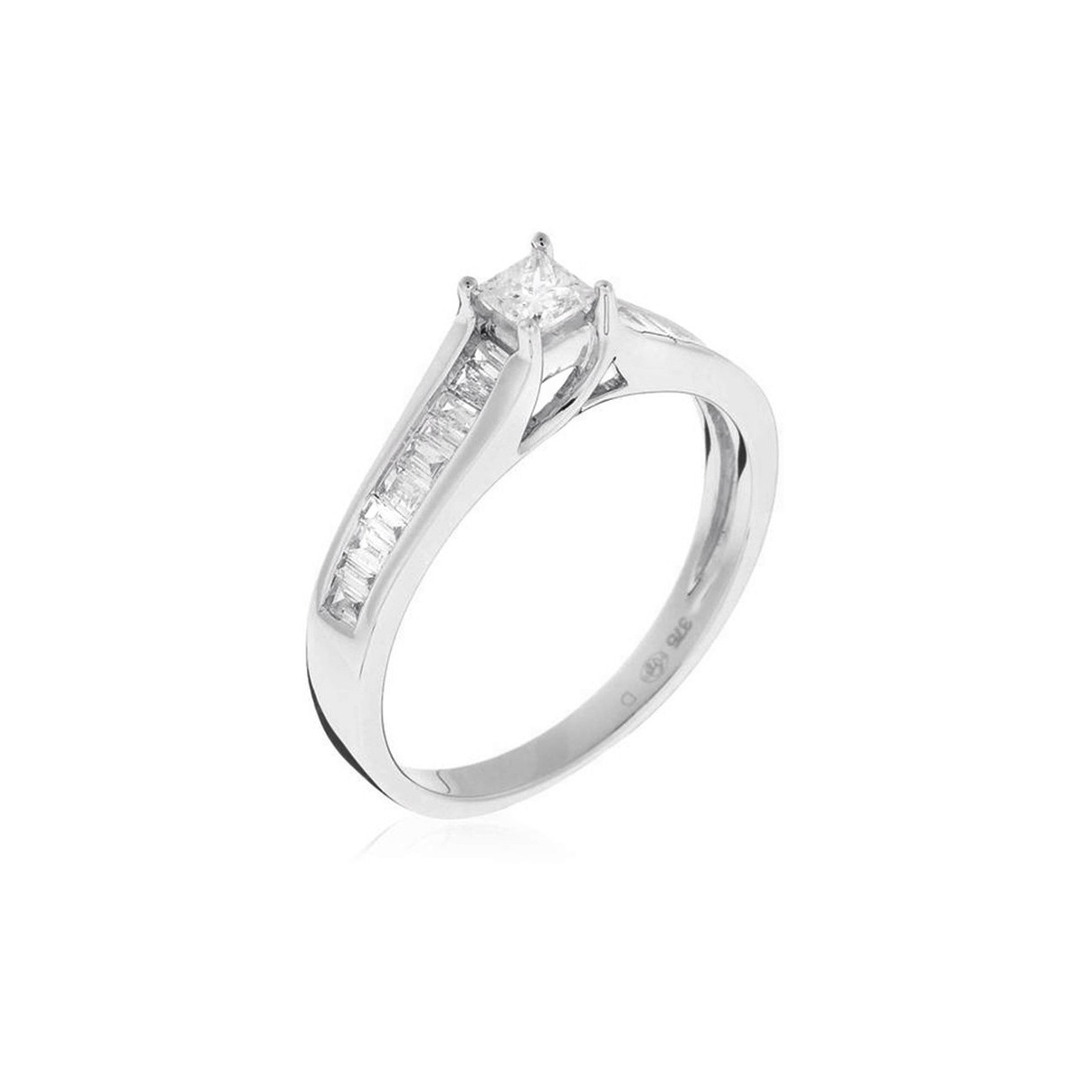 Bague "Solitaire Elegant" Diamants Or blanc et Diamants Bague "Solitaire Elegant" Diamants Or blanc et Diamants