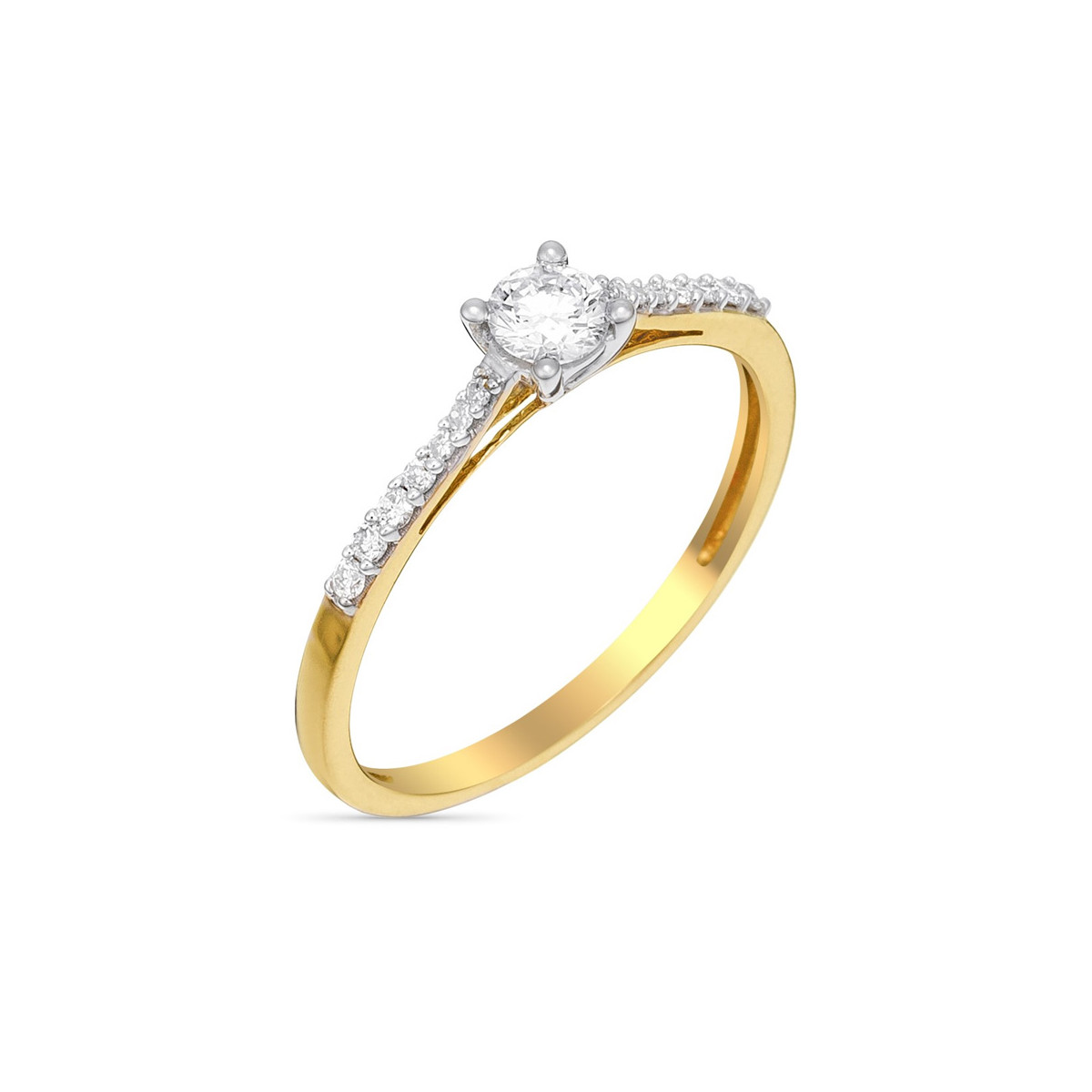 Solitaire "Dis moi oui" Or jaune et Diamants Bague "Athéna Sublime" Or jaune et Diamant