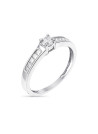 Bague Solitaire "Tour Princesse" Or blanc et Diamants