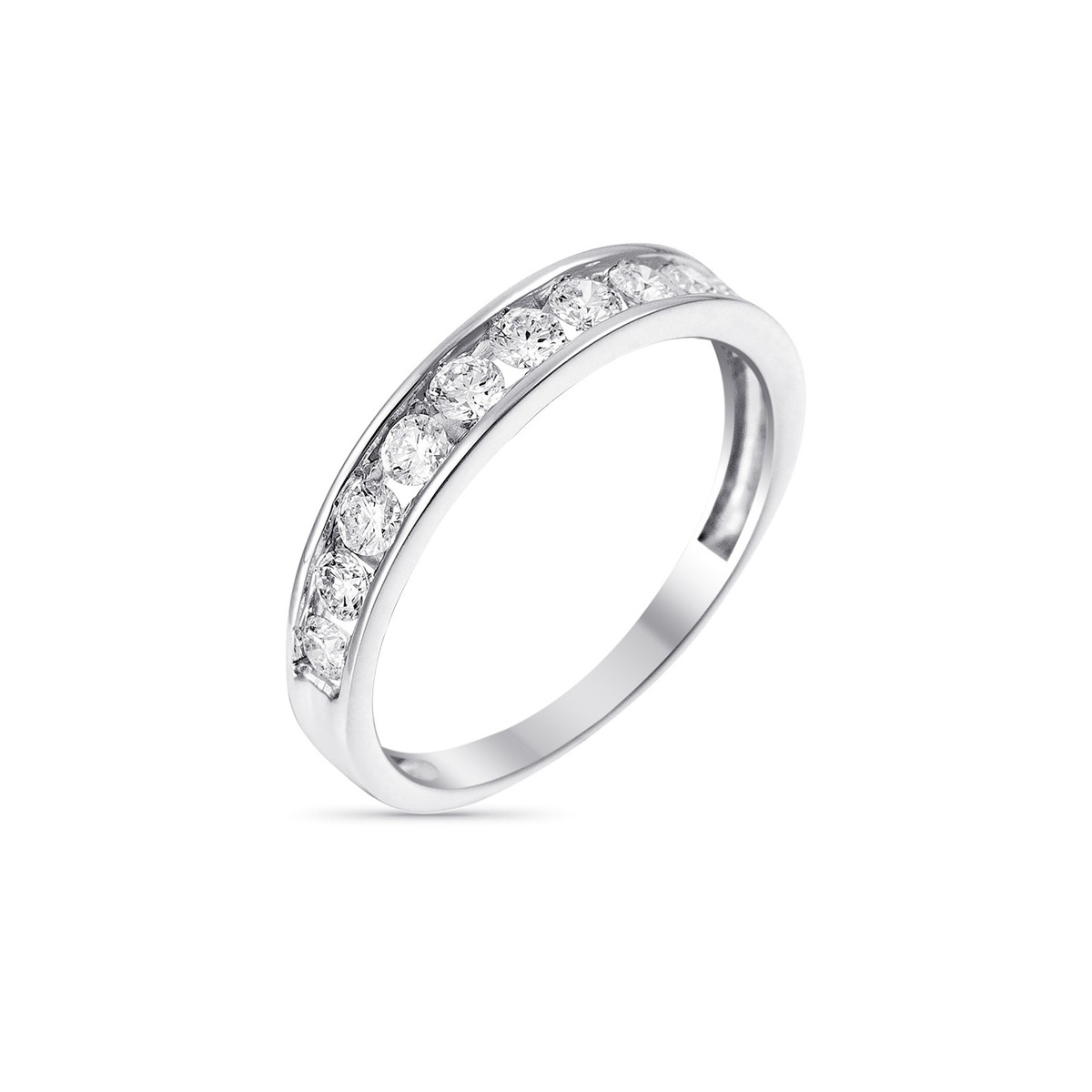 Bague Alliance "Rail" Or blanc et Diamants Bague Alliance "Rail" Or blanc et Diamants