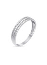 Bague Alliance "2 Rangs d'Amour" Or blanc et Diamants