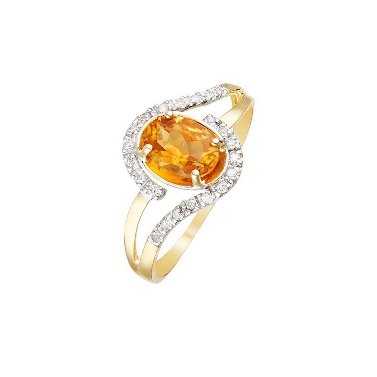 Bague "Alisée" Or jaune et Citrine