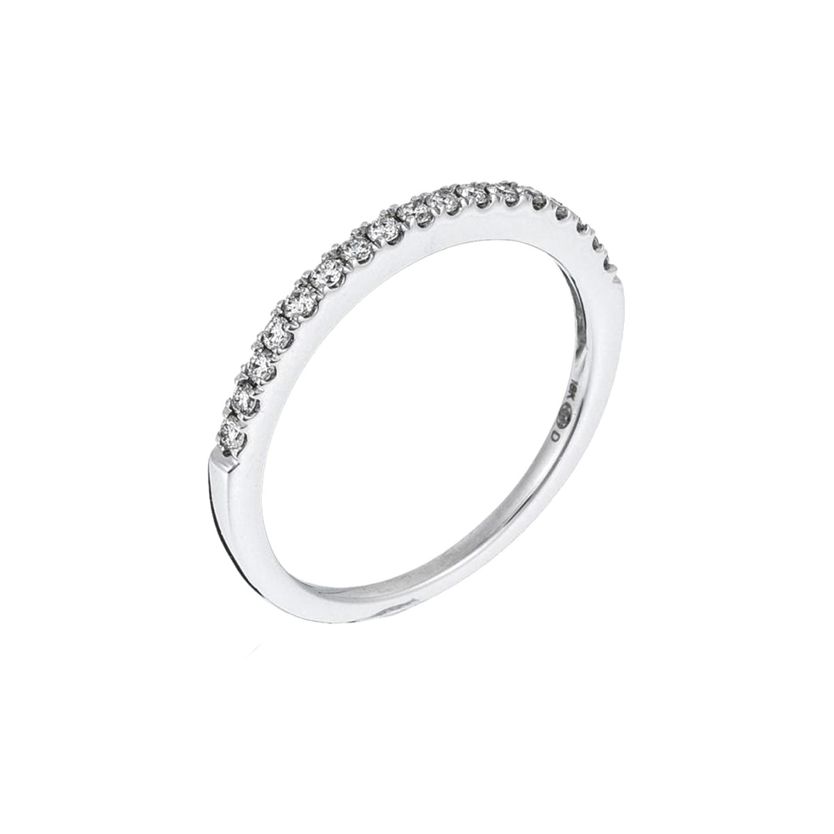 Bague Alliance "Tour de Diamants" Or blanc et Diamants