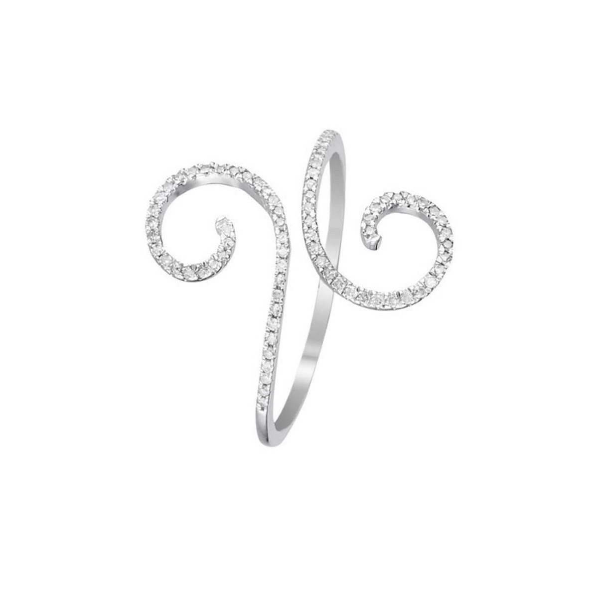 Bague "Spirale d'Amour" Or blanc et Diamants